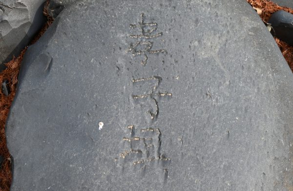 安吉“四普新文物之孝子坝 刻字的石头